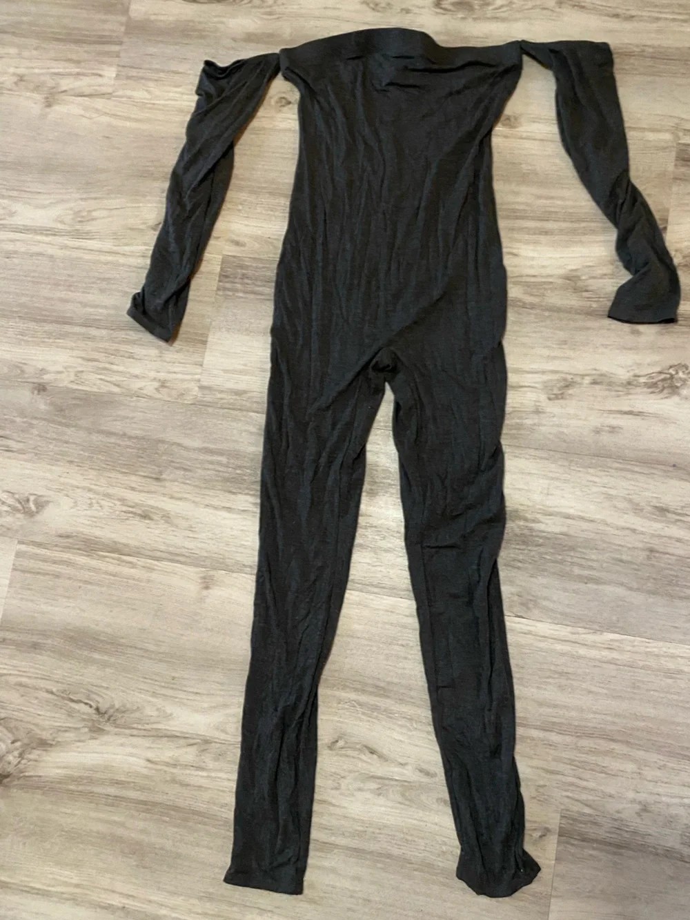 Fashion Nova Off-Shoulder Long Sleeve Jumpsuit in Charcoal Gray - NWT